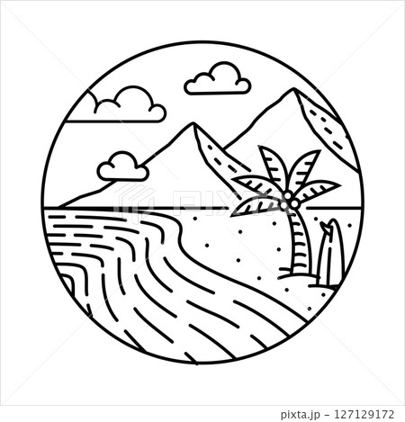 natural scenery in the frame illustration natural scenery in the frame illustration 127129172