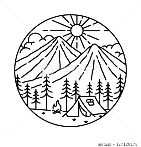 natural scenery in the frame illustration natural scenery in the frame illustration 127129178