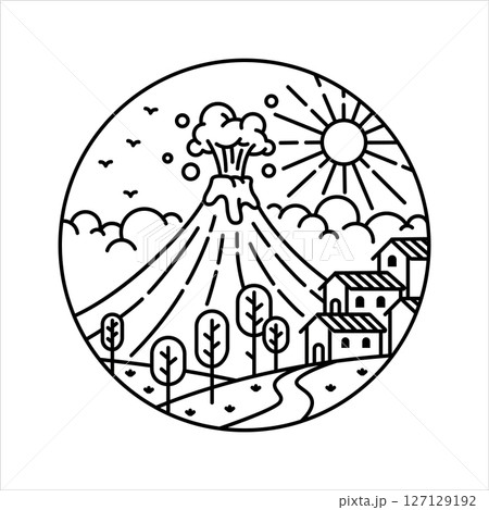 natural scenery in the frame illustration natural scenery in the frame illustration 127129192