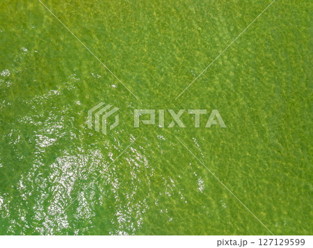 Top view sea surface nature background,Wide angle view ocean waves background. 127129599