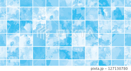 水彩タイルシームレスパターン背景 水彩タイルシームレスパターン背景 127130780