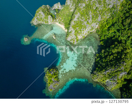 Calachuchi Beach and Pukaway Lagoon in Coron, Palawan. Philippines. 127130795