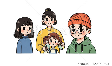 仲良し4人家族 127130893