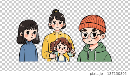 仲良し4人家族 127130893