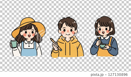 3 幅日常人物插圖 3 幅日常人物插圖 127130896