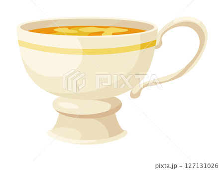 Tea brewing icon. Accessories for tea party. Traditional and cozy tea drinking. Element for aromatic hot drink. Flat vector illustration isolated on white background Tea brewing icon. Accessories for tea party. Traditional and cozy tea drinking. Element for aromatic hot drink. Flat vector illustration isolated on white background 127131026