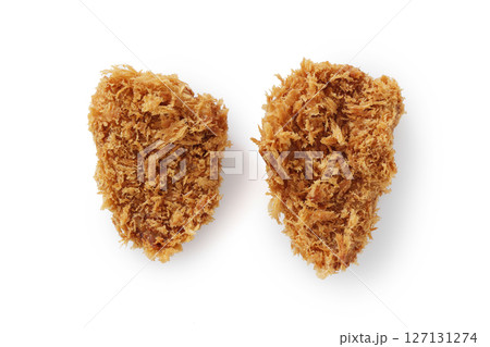 白背景の上にあるトンカツ 127131274