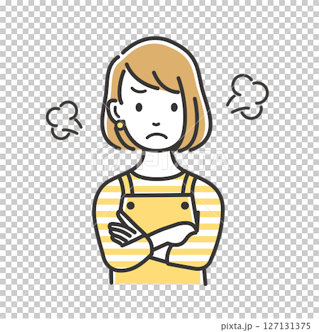 怒ってイライラする若い主婦 怒ってイライラする若い主婦 127131375