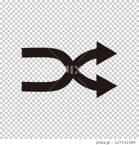 Simple two crossed arrows icon illustration 127131384