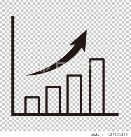 Simple arrow icon illustration graph Simple arrow icon illustration graph 127131386