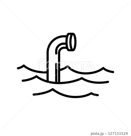 Marine port icon. Outline linear seaport symbol vector. Linear style illustration with editable stroke isolated on white background 127131529