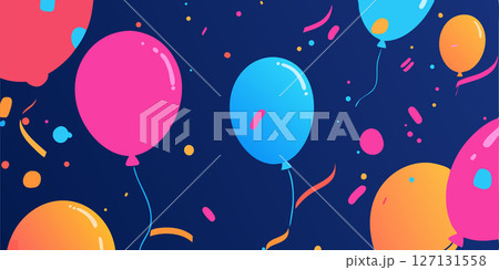 Vibrant Balloon Celebration Festive Background for Parties Events 127131558