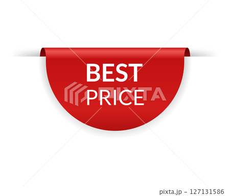 Corner or ribbons icon. Product red banner, price shopping tag. Promotion sale badge, special offer sticker. Discount and price offer concept. Vector sticker template Corner or ribbons icon. Product red banner, price shopping tag. Promotion sale badge, special offer sticker. Discount and price offer concept. Vector sticker template 127131586