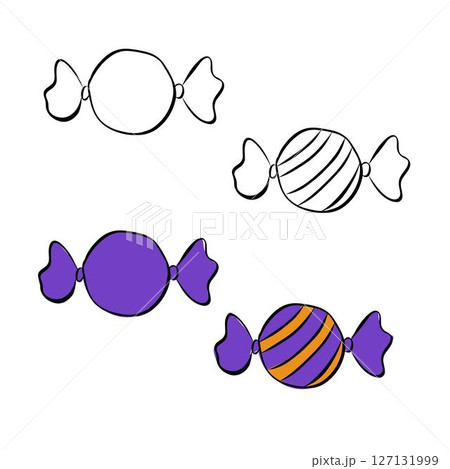 colorful round wrapped candy logo, sweet food illustration. isolated on transparent background. Vector graphic line ink illustration. suitable for poster and web icon colorful round wrapped candy logo, sweet food illustration. isolated on transparent background. Vector graphic line ink illustration. suitable for poster and web icon 127131999