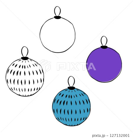 Round toy christmas tree isolated on transparent background. Vector graphic line ink illustration. For poster, flyer, banner, invitation, social media, party or sale Round toy christmas tree isolated on transparent background. Vector graphic line ink illustration. For poster, flyer, banner, invitation, social media, party or sale 127132001