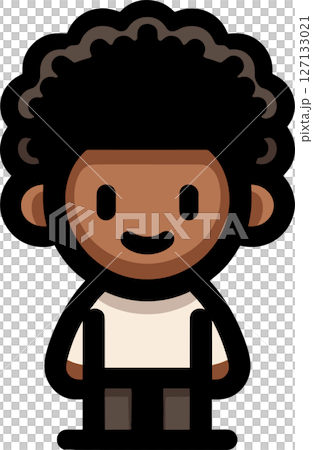 一個有著非洲式頭髮的男人的簡單插圖 127133021