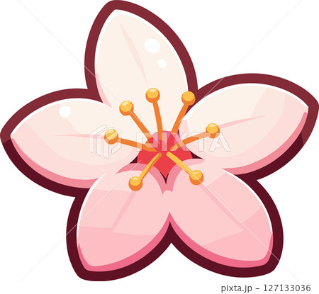 一輪の桜のイラスト 127133036