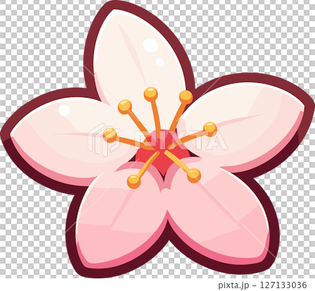 一輪の桜のイラスト 127133036