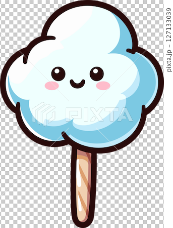 Cute cotton candy illustration 127133039