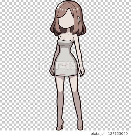 女性全身模特兒插圖 127133040