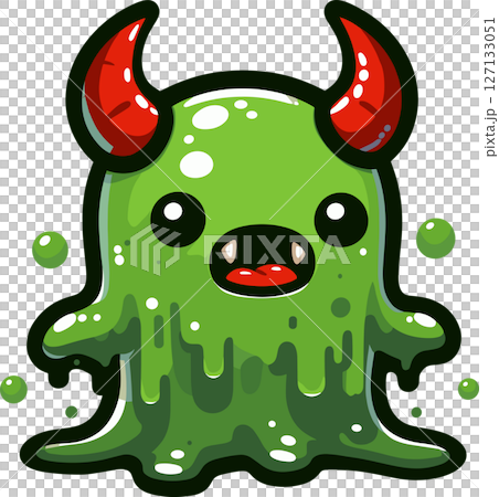 角のある緑モンスターのイラスト 127133051