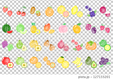 Watercolor fruit illustration set Watercolor fruit illustration set 127133201