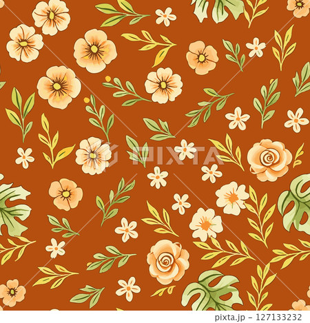 Floral brush strokes seamless pattern design for fashion textiles, graphics, backgrounds and crafts Floral brush strokes seamless pattern design for fashion textiles, graphics, backgrounds and crafts 127133232