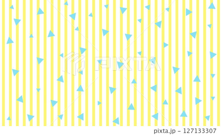 黄色のストライプと青い三角の背景	 127133307