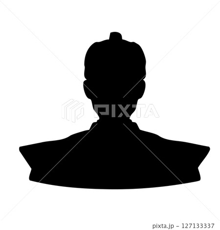 日本の江戸時代の裃姿の武士　イメージモノクロイラスト 127133337