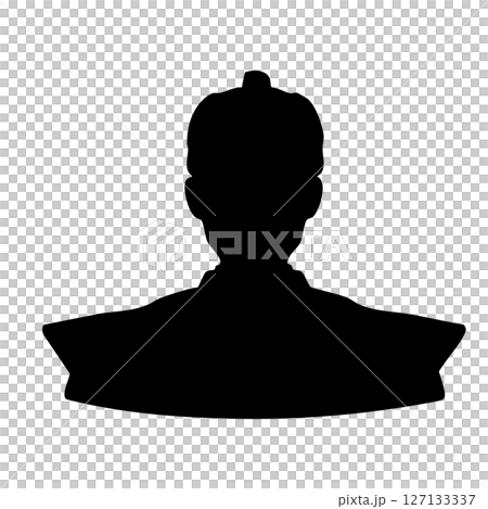 日本の江戸時代の裃姿の武士　イメージモノクロイラスト 127133337