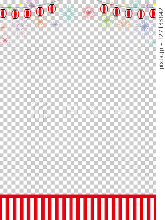 節日背景垂直燈籠和煙火向量 節日背景垂直燈籠和煙火向量 127133842