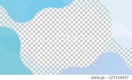 Light blue abstract wave stripe frame 127134037