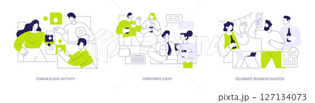 Teamwork activities isolated cartoon vector illustrations se Teamwork activities isolated cartoon vector illustrations se 127134073