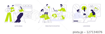 Food in the office isolated cartoon vector illustrations se Food in the office isolated cartoon vector illustrations se 127134076