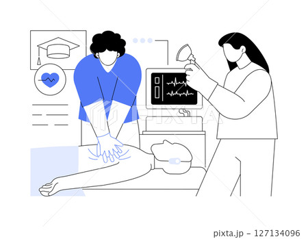 CPR nursing isolated cartoon vector illustrations. 127134096