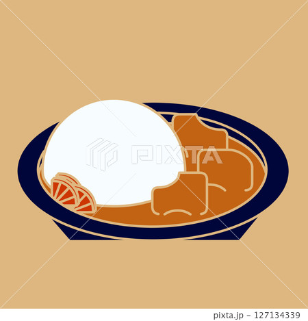 カレーライスのイラスト 127134339