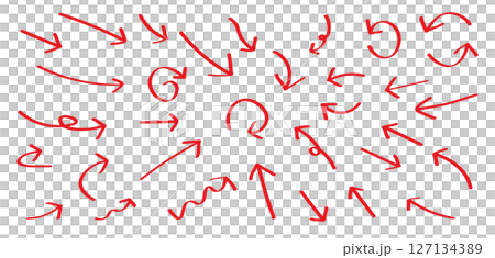 Illustration material: Hand-drawn vector arrow set Hand drawn cute vector 127134389
