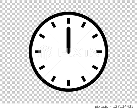 12時の掛け時計アイコン モノトーン 12時の掛け時計アイコン モノトーン 127134433