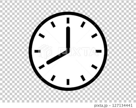 8時の掛け時計アイコン モノトーン 8時の掛け時計アイコン モノトーン 127134441