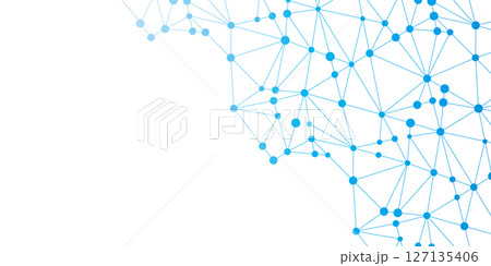 テクノロジー　背景　白　水色　ポリゴン　近未来　ベクター	 127135406