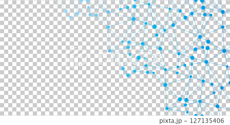 テクノロジー　背景　白　水色　ポリゴン　近未来　ベクター	 127135406