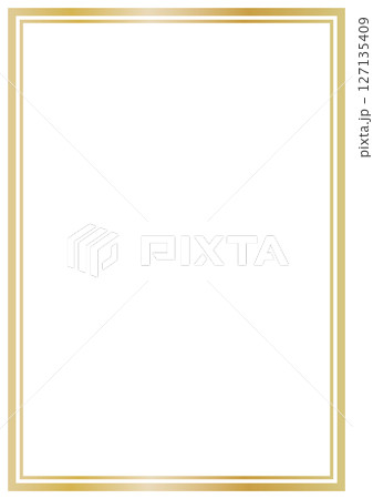 シンプル　四角　フレーム　金色　縦長　ベクター 127135409