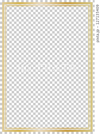 シンプル　四角　フレーム　金色　縦長　ベクター 127135409
