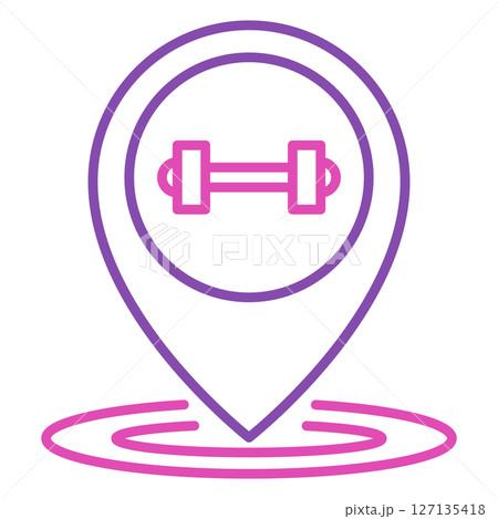 Gym location line icon vector isolated 127135418