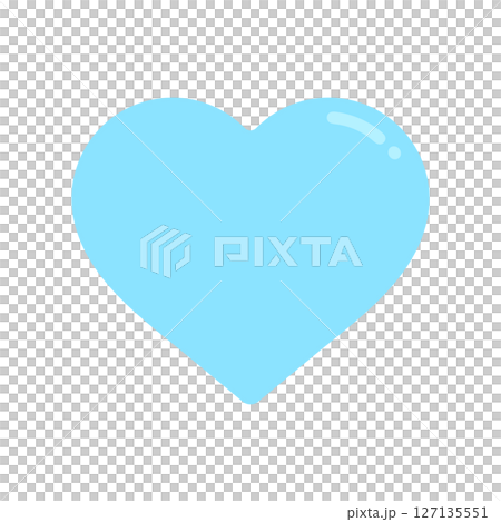 Simple and cute light blue heart-shaped icon - Image material for love, romance, and Valentine's Day Simple and cute light blue heart-shaped icon - Image material for love, romance, and Valentine's Day 127135551
