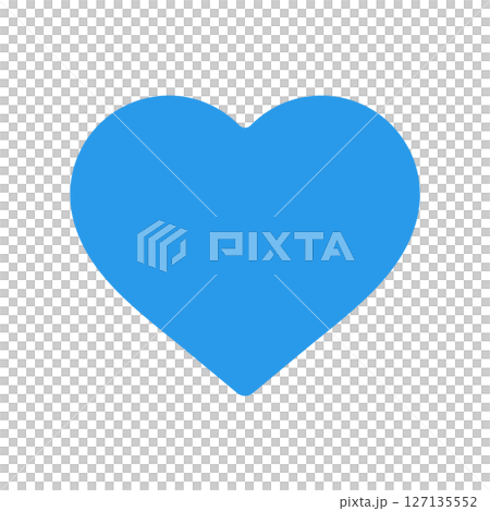Simple and cute blue heart-shaped icon - image material for health, mental health, love, and White Day Simple and cute blue heart-shaped icon - image material for health, mental health, love, and White Day 127135552