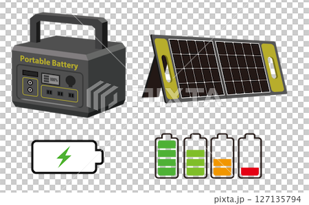 行動電源、太陽能板、充電標記 127135794
