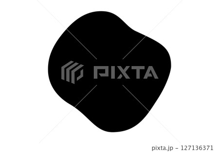 黒いシルエットの流体シェイプ。 127136371