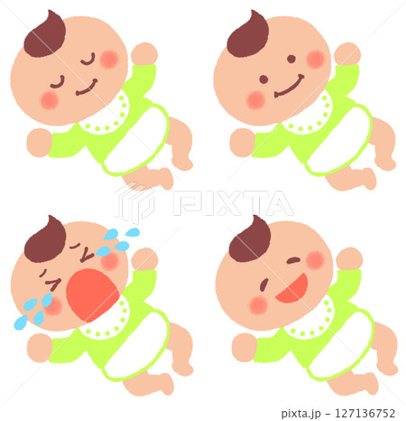 赤ちゃん 男の子 いろんな表情 127136752