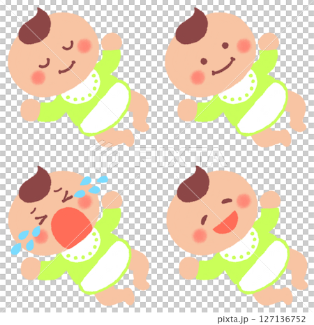 赤ちゃん 男の子 いろんな表情 127136752